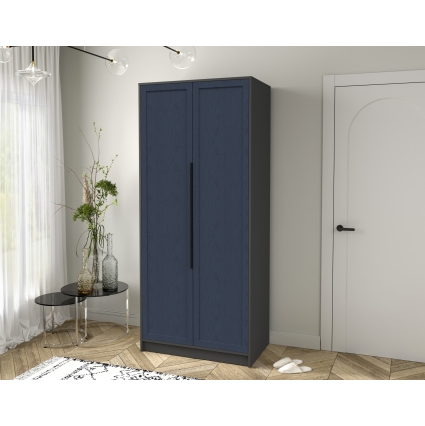 Шкаф распашной Тренд КТ-Ш2 (Антрацит ЛДСП/ Дуб королевский ЛМДФ) Ш918 В2128 Г547.. Шкаф распашной Тренд КТ-Ш2 (Антрацит ЛДСП/ Дуб королевский ЛМДФ) Ш918 В2128 Г547..